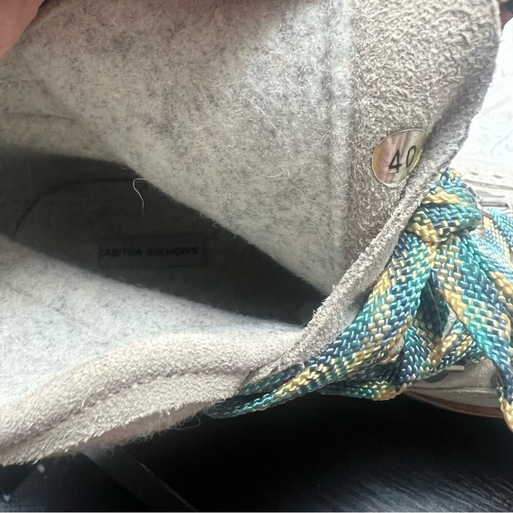 Tabitha Simmons Bexley Hiking Boots Combat Moto Gray Suede Chunky EU 40 $795 - Picture 11 of 13